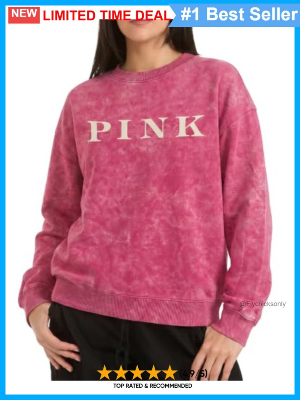 Oversized Crew Neck Pullover Sweatshirt Cotton Blend Fleece